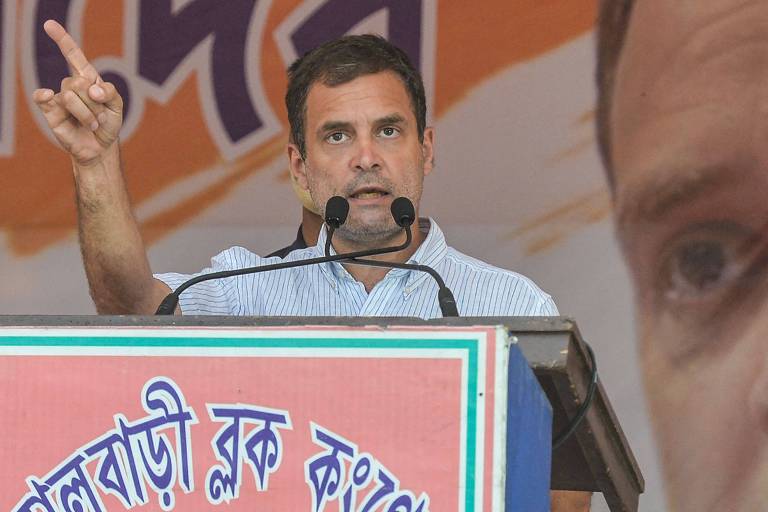 Rahul Gandhi, líder do indiano Partido do Congresso e principal oponente de Narendra Modi na eleição de 2019 
