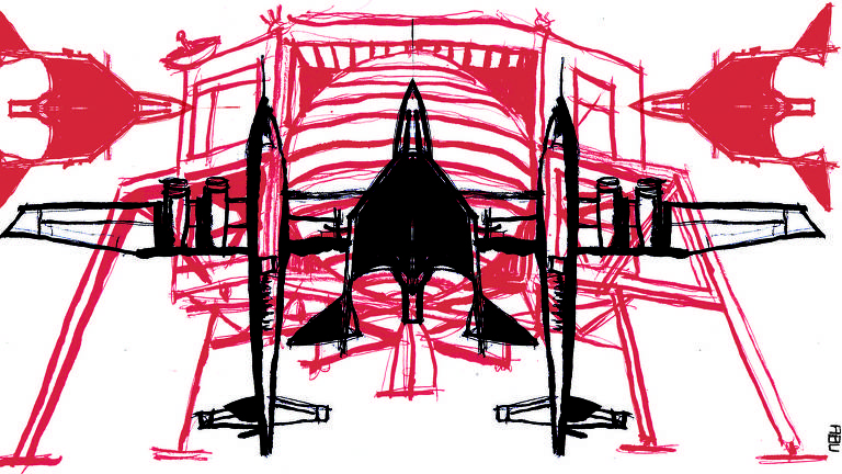 Desenho mostra um projeto de aviação