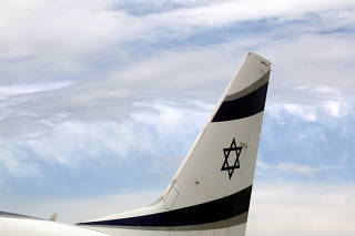 FILE PHOTO: An Israel El Al airlines plane is seen after its landing following its inaugural flight between Tel Aviv and Nice at Nice international airport
