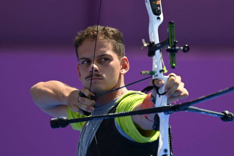Marcus D'Almeida durante a qualificação individual masculina nos Jogos Olímpicos de Tóquio