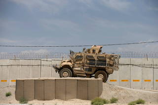 FILE PHOTO: A Mine Resistant Ambush Protection vehicle, MRAP, is seen in Bagram U.S. air base, after American troops vacated it, in Parwan province