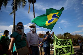 Protest calling for printed and auditable vote next the Nationa Congress in Brasilia