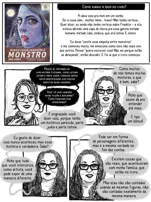 página de quadrinhos com duas mulheres conversando