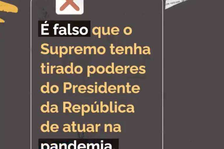 Post na pagina oficial do STF contra Fake News