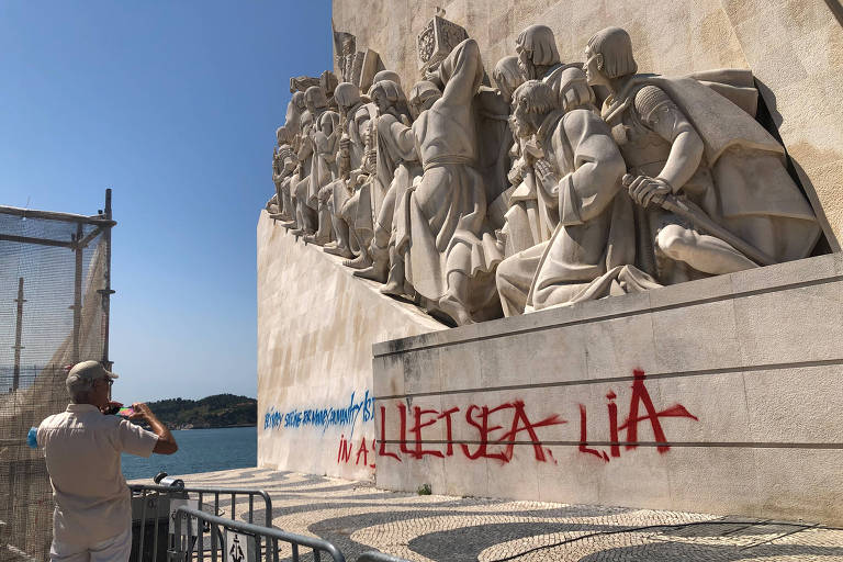 Monumento em homenagem às navegações, Padrão dos Descobrimentos é vandalizado em Lisboa