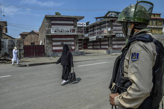 A woman on the streets of Srinagar, the main city in the Kashmir territory of India.
