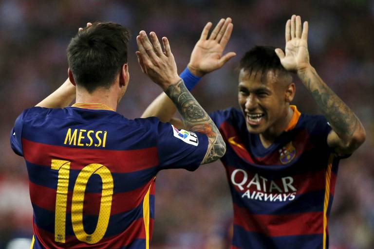 Messi e Neymar foram campeões da Champions League com o Barcelona na temporada 2014/2015