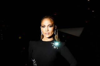 Jennifer Lopez at the the Robin Hood Foundation's 2018 benefit at the Javits Center in New York on May 14, 2018. (Krista Schlueter/The New York Times)