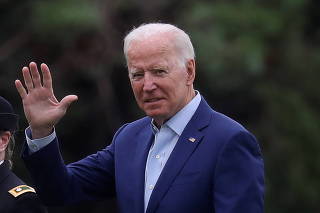 U.S. President Joe Biden arrives at Fort McNair on his way back to the White House to Washington