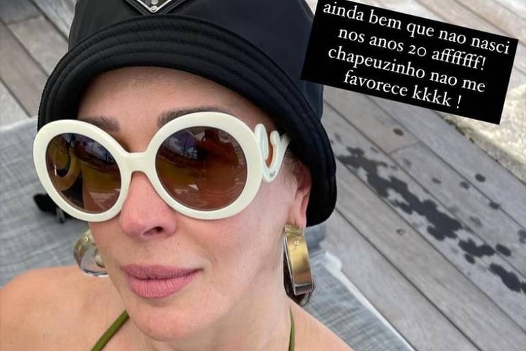 Claudia Raia usa chapéu de R$ 3.100 e reprova: 'Não me favorece'