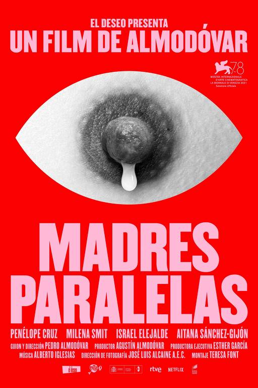 O cartaz de 'Madres Paralelas', de Pedro Almodóvar, que foi censurado pelo Instagram