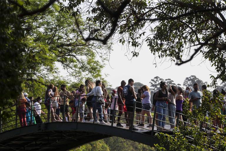 Imagem mostra paulistanos que aproveitaram o calor e lotaram o parque Ibirapuera, que voltou a ter movimento típico de verão, segundo a empresa que administra o parque 