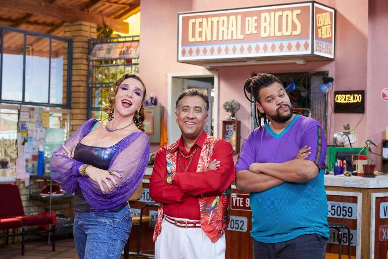 Marisa Orth, Maurício Manfrini e Babu Santana em humorístico do Multishow