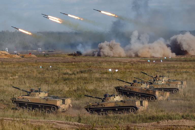 Megaexercício militar da Rússia e da Belarus preocupa a Otan; veja vídeo e fotos