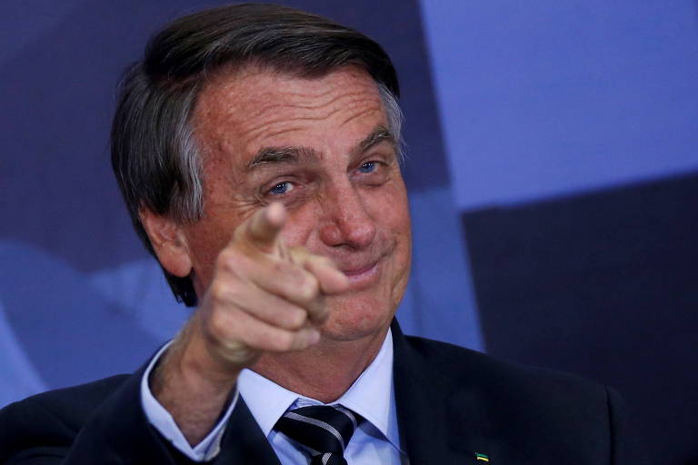 O presidente Jair Bolsonaro durante cerimônia no Palácio do Planalto nesta terça-feira (14)