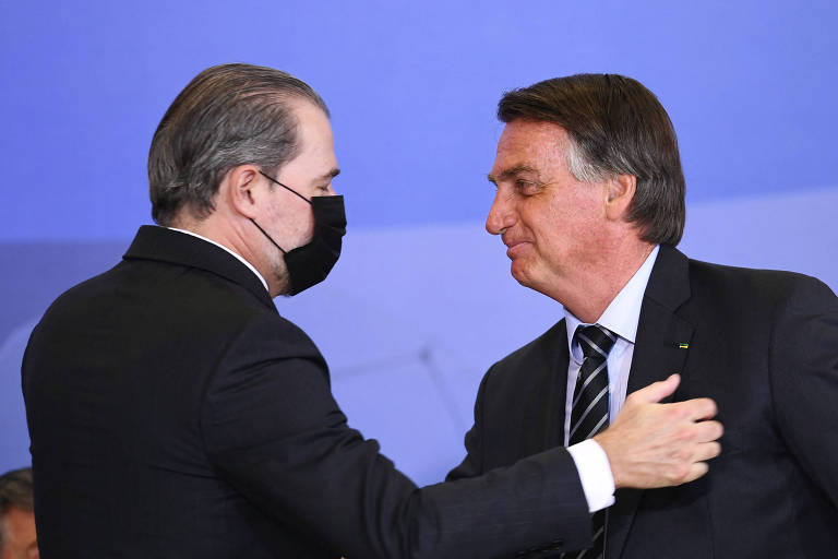O ministro do STF Dias Toffoli e o presidente Jair Bolsonaro