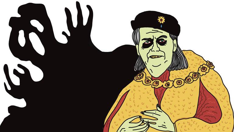 Desenho mostra presidente Bolsonaro com roupa de rei e aparência monstruosa