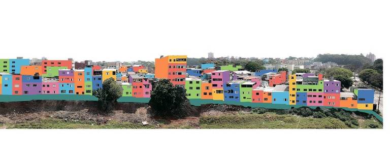 Projeto de fachadas coloridas assinado pela galerista e artista plástica Marília Razuk