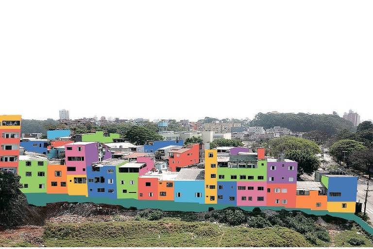 Heliópolis vai ganhar fachadas coloridas no entorno do futuro Parque da Cidadania em São Paulo