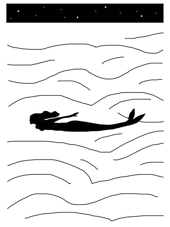 desenho de sereia no mar