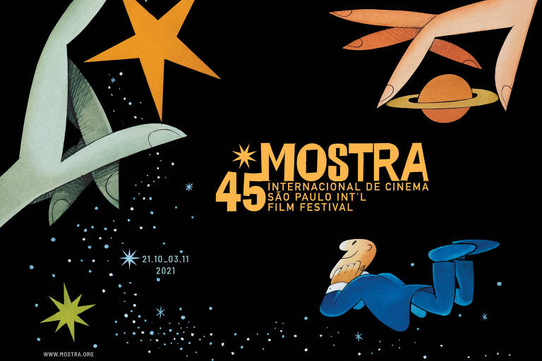 Cartaz da 45ª Mostra Internacional de Cinema de São Paulo, com arte de Ziraldo