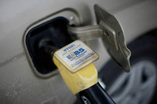 FILE PHOTO: E85 Ethanol biodiesel fuel is shown being pumped into a vehicle at a gas station in Nevada, Iowa
