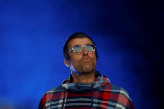 FILE PHOTO: Liam Gallagher performs on the Pyramid stage during Glastonbury Festival in Somerset