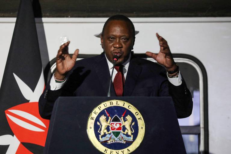O presidente do Quênia, Uhuru Kenyatta, durante evento na capital, Nairóbi