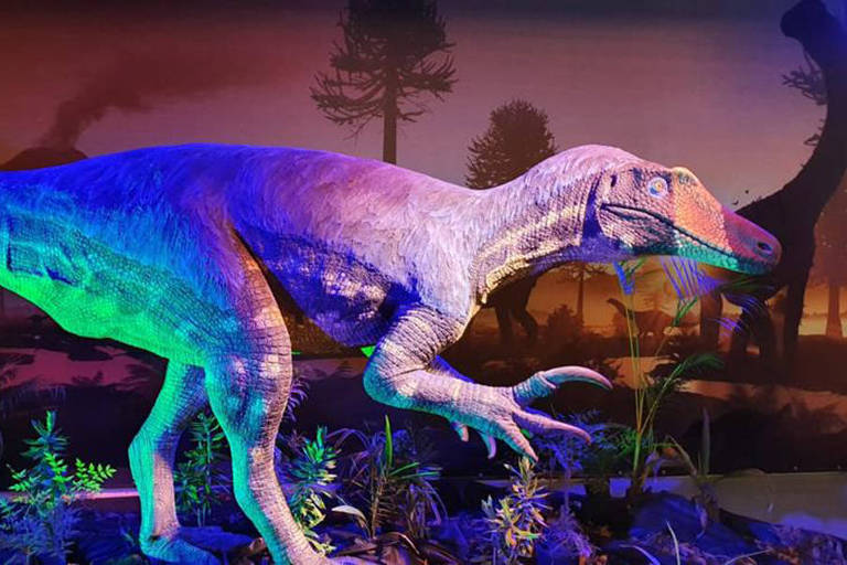 Dinossauro de garras enormes descoberto no interior de MG ganha reconstrução artística; veja