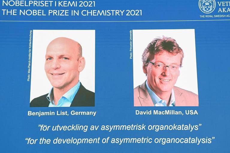Benjamin List (esq.) e David MacMillan, vencedores do Nobel de Química de 2021
