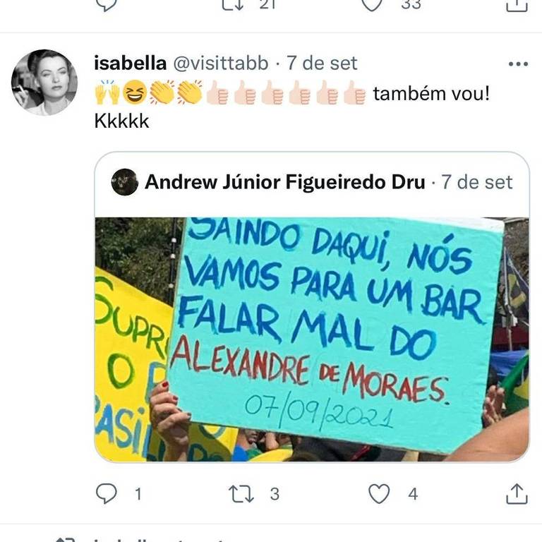 Estagiária que servia como informante do blogueiro bolsonarista Allan dos Santos fez série de ataques ao ministro Alexandre de Moraes nas redes sociais