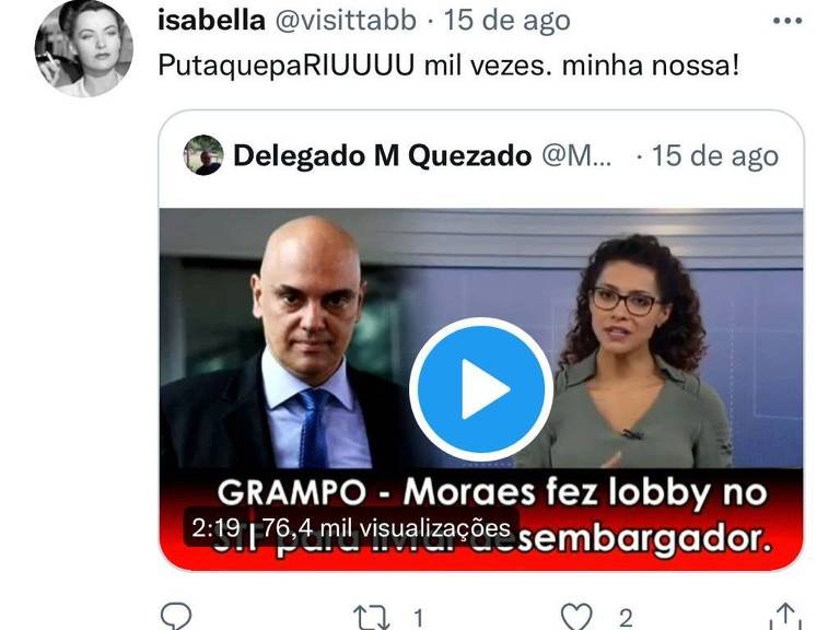 Estagiária que servia como informante do blogueiro bolsonarista Allan dos Santos fez série de ataques ao ministro Alexandre de Moraes nas redes sociais