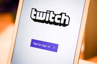 FILE PHOTO: A twitch sign-in screen is seen at the offices of Twitch Interactive Inc, a social video platform and gaming community owned by Amazon, in San Francisco, California