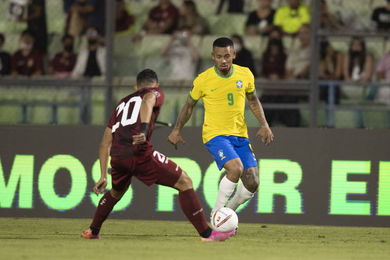Gabriel Jesus voltou à equipe contra a Venezuela, depois de ter sido barrado pelo City na última rodada
