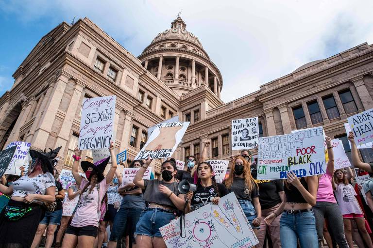 Manifestação contra lei do Texas que proíbe aborto a partir de seis semanas de gestação