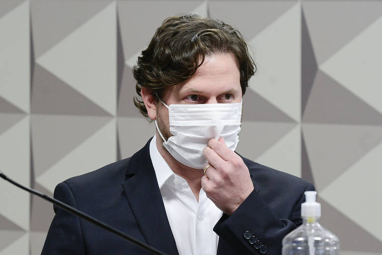 Empresário Danilo Berndt Trento durante depoimento na CPI
