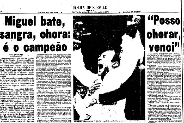 Miguel de Oliveira, campeão mundial de boxe em 1975