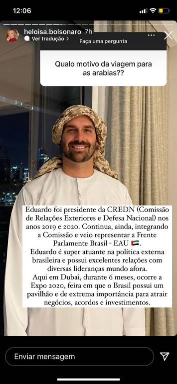 Eduardo Bolsonaro pagou R$ 955 para tirar foto fantasiado de sheik