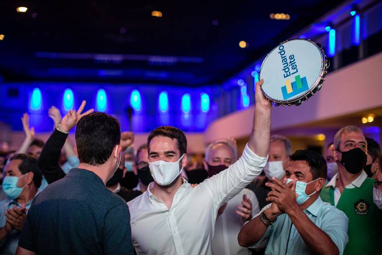 Encontro do governador tucano Eduardo Leite (RS) com filiados em Santo André, na região do ABC