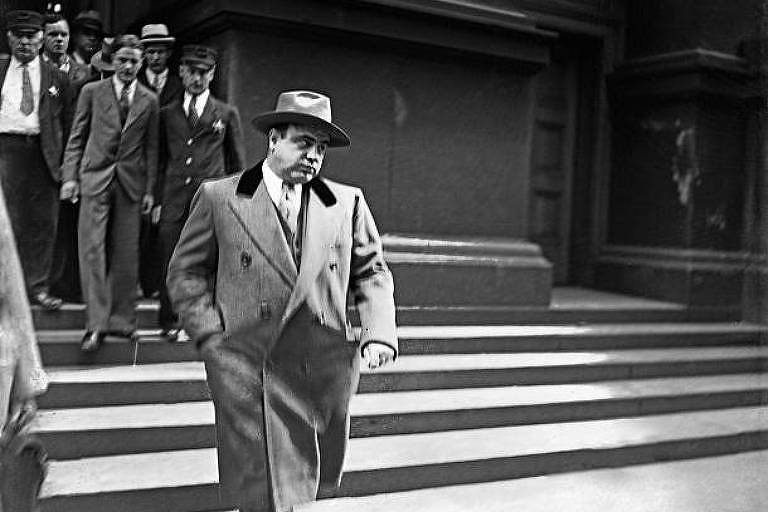 Al Capone no dia em que foi solto da prisão, em 1939
