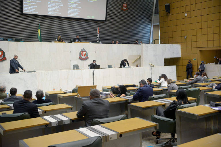 Plenário da Alesp (Assembleia Legislativa do Estado de SP) durante a votação do PLC 26