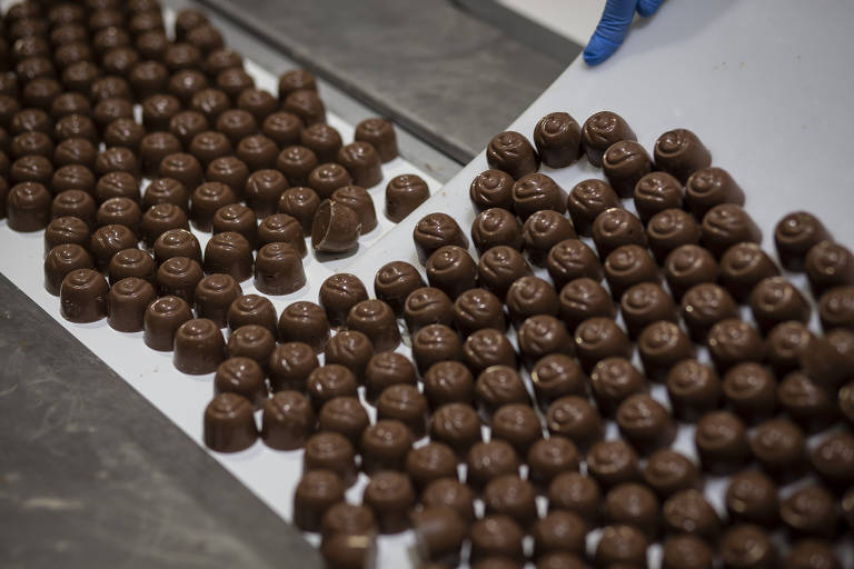 Produção de chocolates em fábrica da Cacau Show
