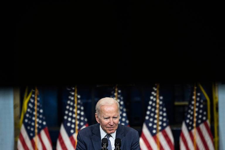 Presidente dos EUA, Joe Biden, discursa durante evento em Nova Jersey