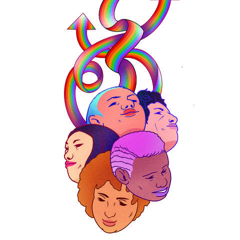 ilustração para a revista top of mind, edição 2021, feita pela ilustradora Lovelove6 (Gabo Masson) o tema da revista é diversidade 