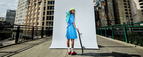 A skatista Rayssa Leal em campanha da Nike