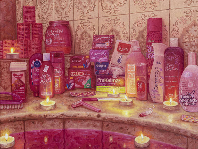 'Pink Tax', óleo de Ana Elisa Egreja
