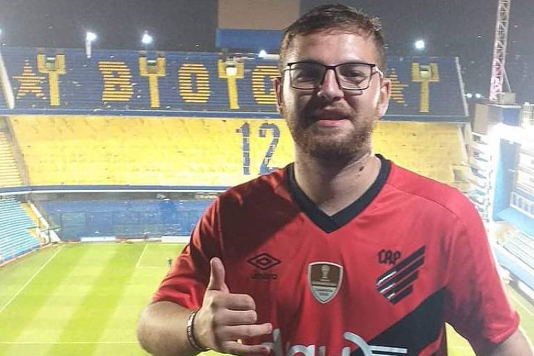 Guilherme Voidela, torcedor do Athletico que vai ao Uruguai para final da Copa Sul-Americana