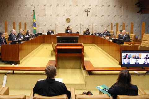 BRASILIA, DF, 3-11-2021  -  Ministros durante a sessão plenária do STF. A partir desta quarta-feira 3/11, o Supremo Tribunal Federal (STF) retoma gradualmente suas atividades presenciais, entre elas as sessões de julgamento do Plenário, a partir das 14 horas (Foto: Nelson Jr./SCO/STF)