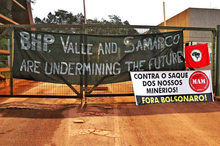 MST protesta em frente à Samarco em Mariana (MG) 6 anos após tragédia