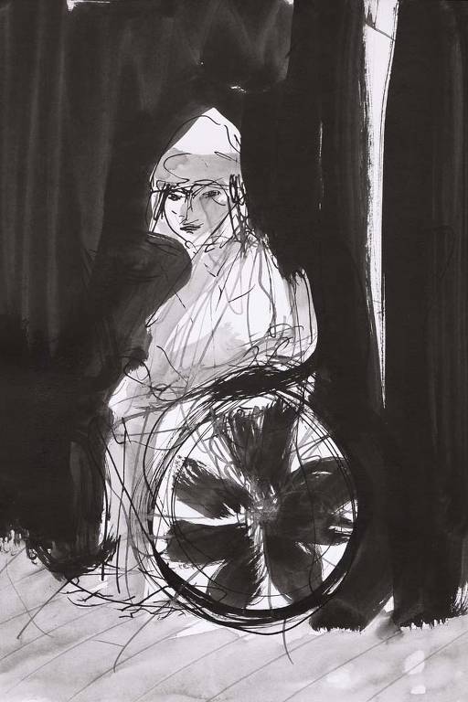 Nanquim em bico de pena de bambu e aguada sobre papel para o livro "Os Irmãos Karamázov" (Dostoiévski), da editora 34, produzido por Ulysses Boscolo